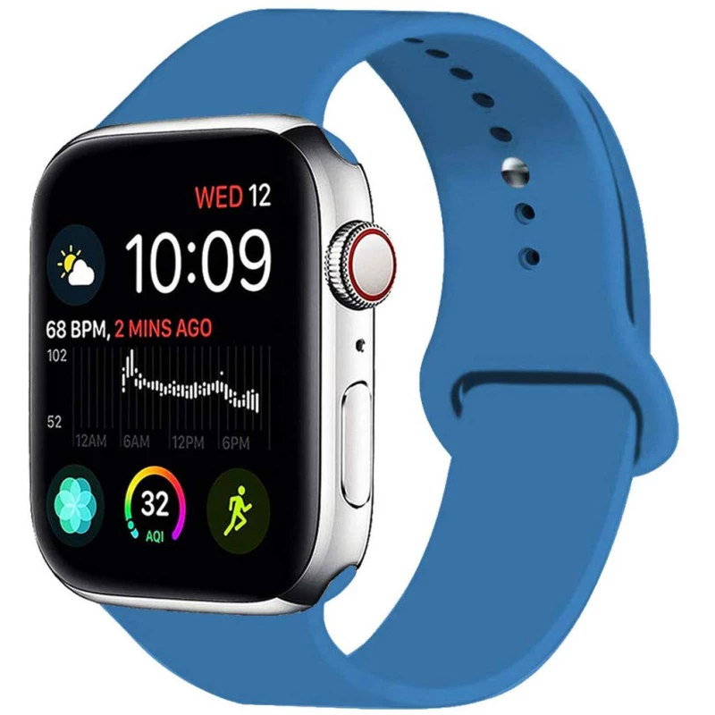 

Силіконовий ремінець для Apple watch 42mm/44mm/45mm/49mm (Синій / Navy Blue)