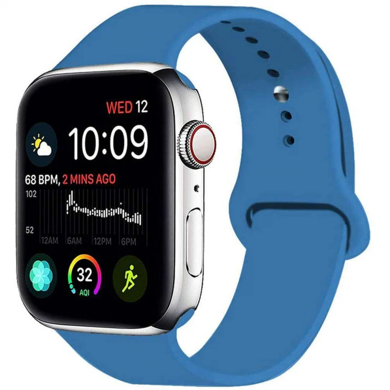 

Силиконовый ремешок для Apple watch 42mm/44mm/45mm/49mm (Синий / Navy Blue), Синій / navy blue