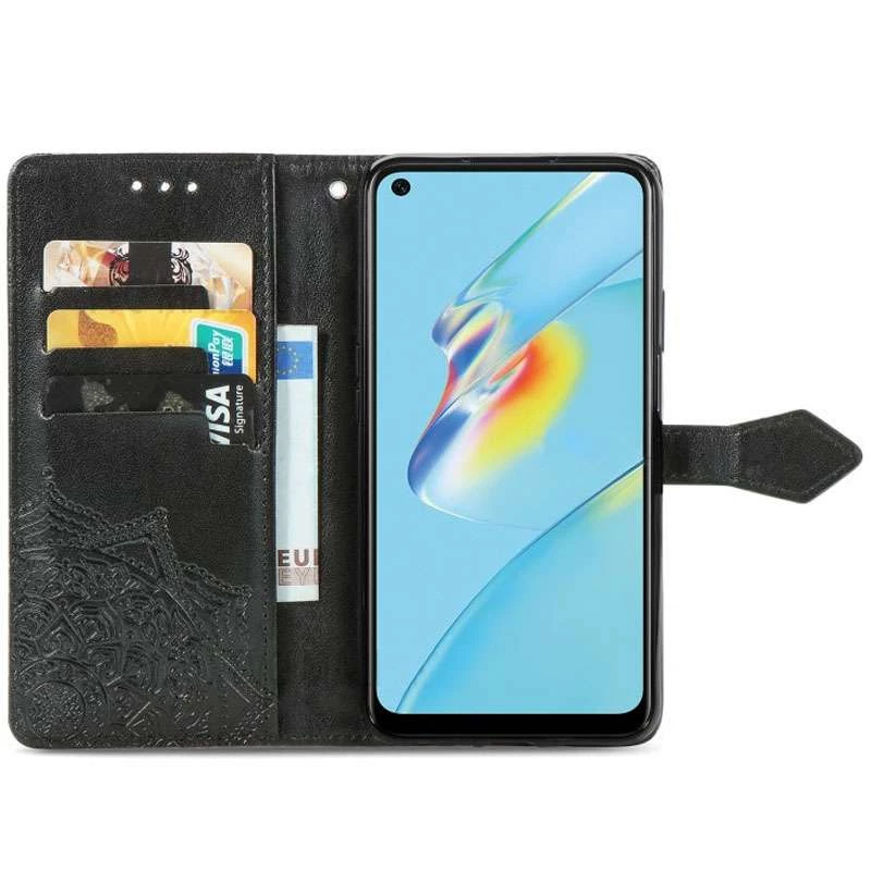 Шкіряний чохол-книжка Art Case з візитницею для Oppo A54 4G – Чорний. Фото 2 з 4