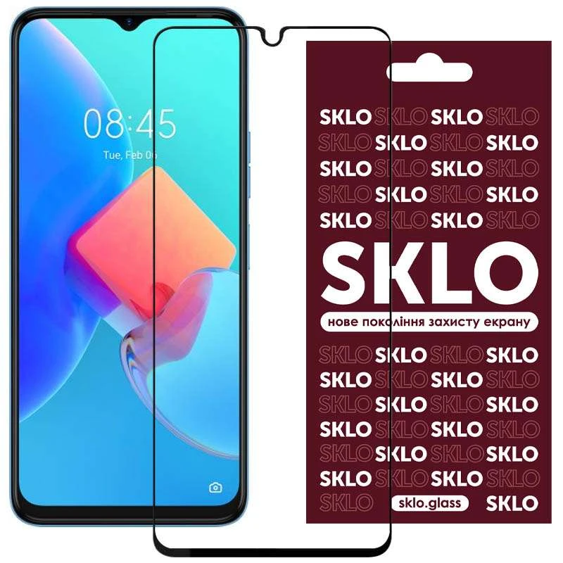 

Защитное стекло SKLO 3D для TECNO Spark 8C (Черный), Чорний