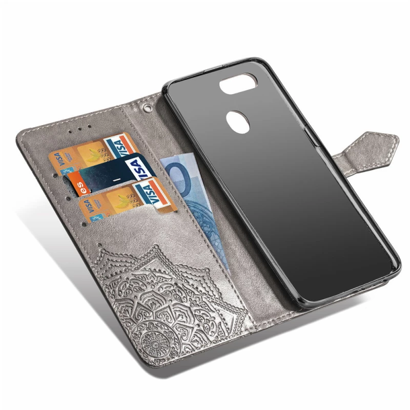 Шкіряний чохол-книжка Art Case з візитницею для Xiaomi Mi 8 Lite / Mi 8 Youth (Mi 8X) – Сірий. Фото 6 з 8