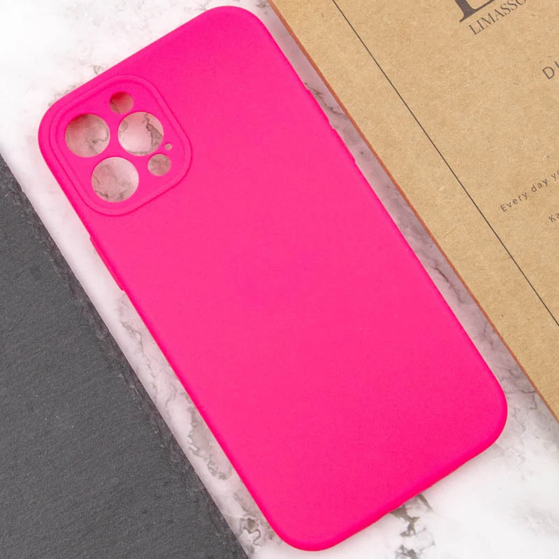 Чехол с защитой камеры Silicone Case для Apple iPhone 12 Pro (6.1") – Розовый / Barbie pink. Фото 4 из 6