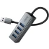Переходник HUB Hoco HB1B 4in1 (USB to 4xUSB 3.0) (0.2m) – Metal gray. Фото 3 из 6