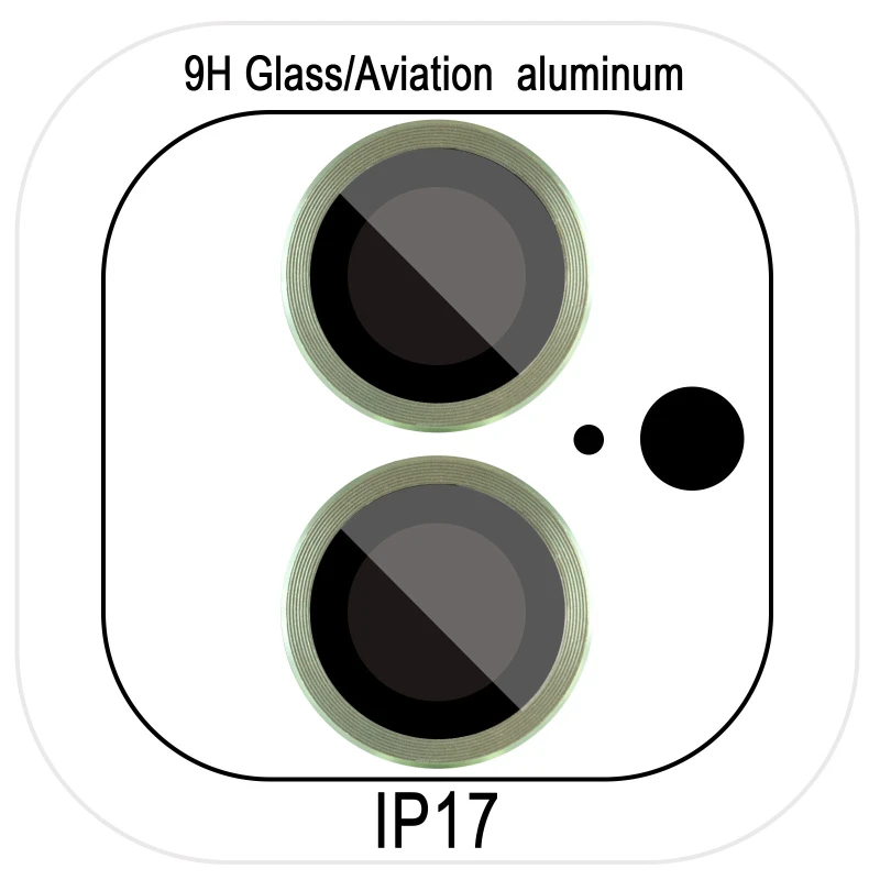 Металлическое защитное стекло на камеру для Apple iPhone 17 (6.3") – Салатовый / Light Green. Фото 2 из 5