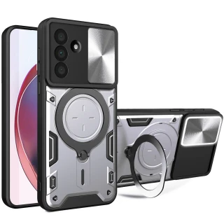 Ударостійкий чохол Bracket Ringstand із захисною шторкою для камери на Realme GT 7 фото 1 з 1