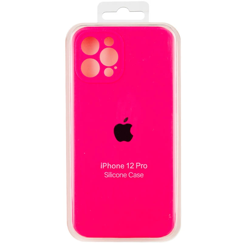 Чехол Silicone Case с защитой камеры для Apple iPhone 12 Pro (6.1") – Розовый / Barbie pink. Фото 7 из 7