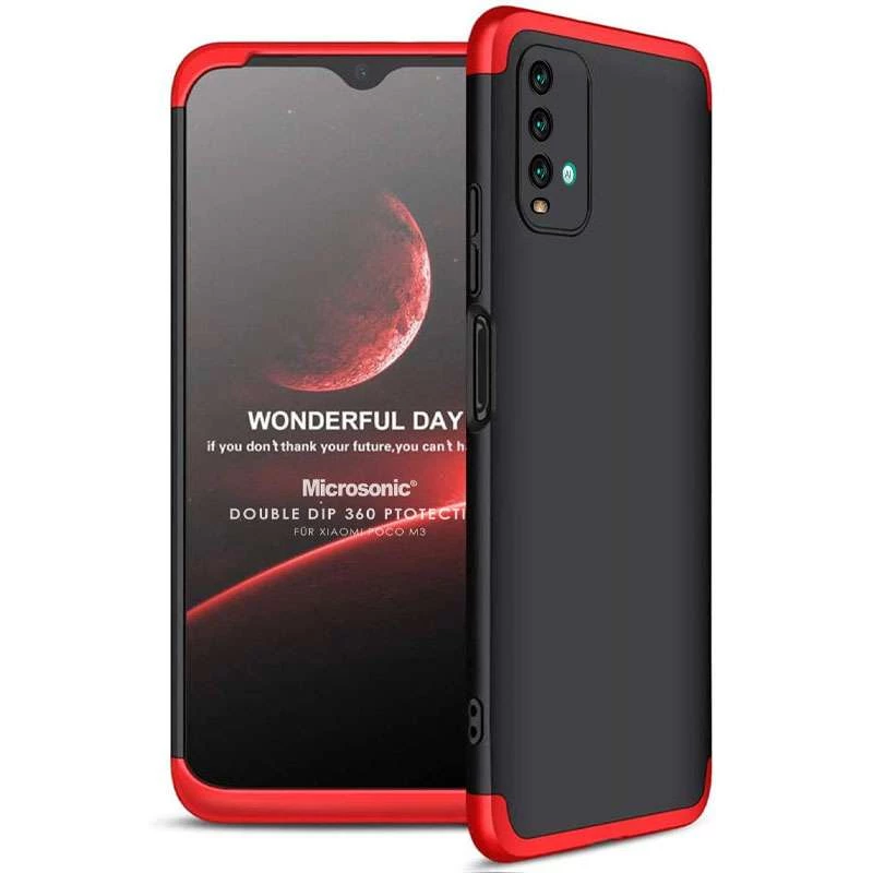 

Чохол із захистом 360 градусів GKK на Xiaomi Redmi Note 9 4G / Redmi 9 Power (Чорний / Червоний)