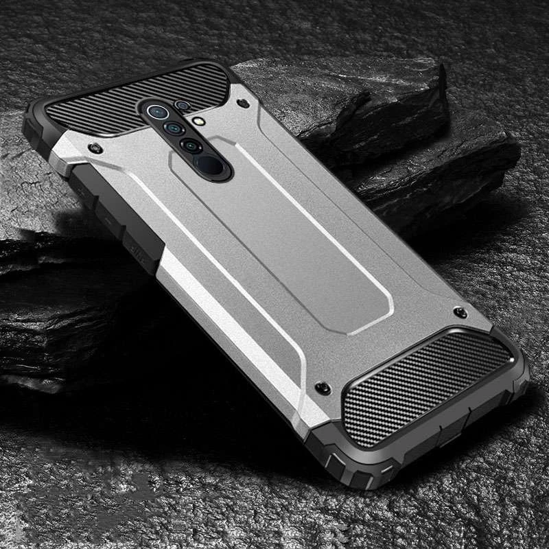 Противоударный чехол с усиленными углами Immortal для Xiaomi Redmi 9 – Серебряный. Фото 7 из 8