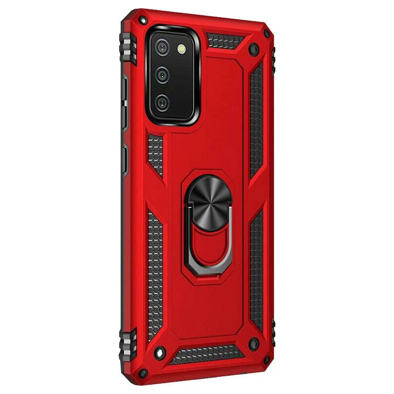 Протиударний чохол Serge Ring з кільцем на Samsung Galaxy A02s – Червоний. Фото 3 з 3
