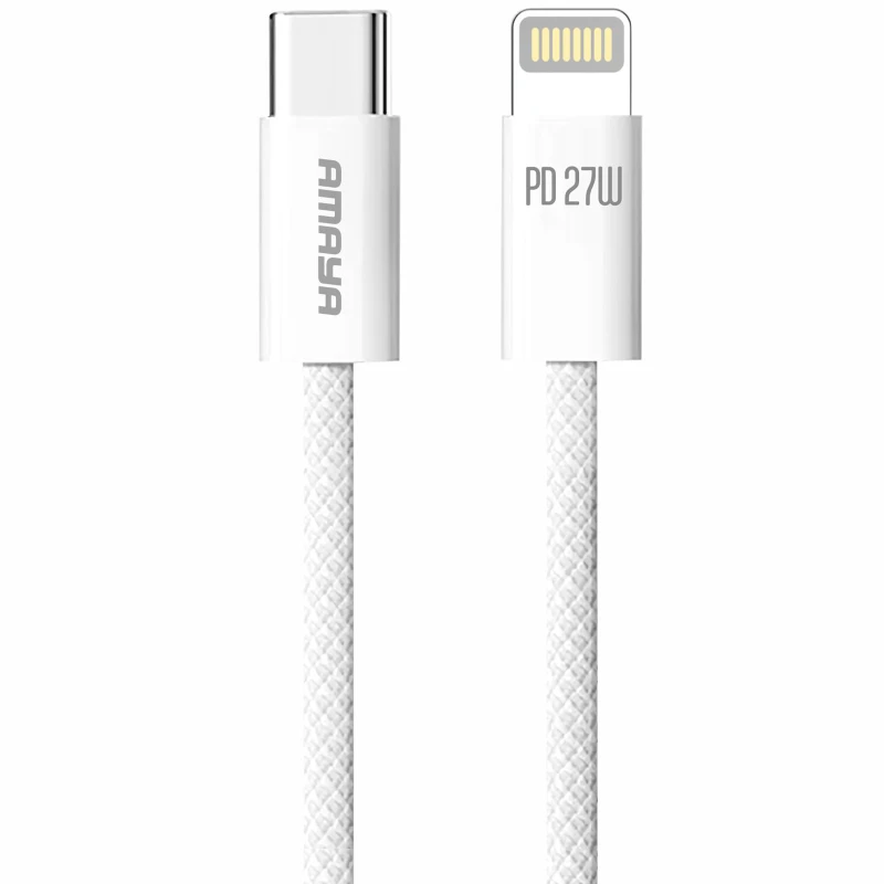 Дата кабель Amaya CL64 Type-C to Lightning 27W (1m) – White. Фото 1 з 2