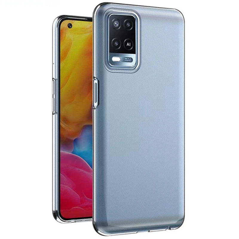 Ультратонкий силиконовый чехол 1,5 мм для Oppo A54 4G – Бесцветный (прозрачный). Фото 1 из 2