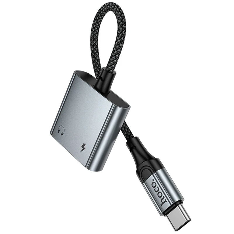Переходник Hoco UPA34A Type-C to Type-C*2 – Metal gray. Фото 4 из 5