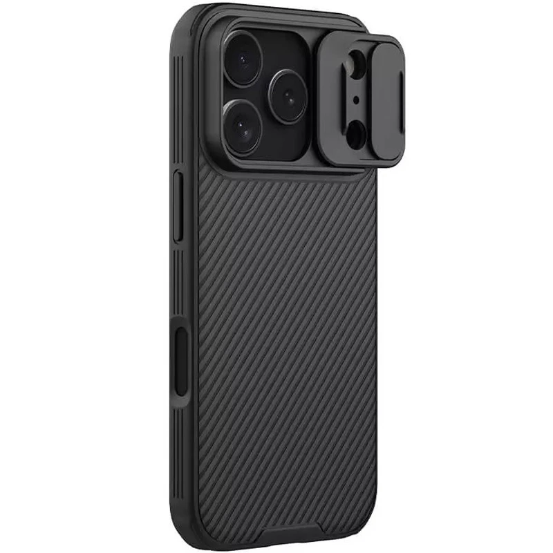Пластиковая накладка Nillkin Pro со шторкой для камеры и магнитом для Apple iPhone 17 Pro (6.3") – Black. Фото 1 Пластиковая накладка Nillkin Pro со шторкой для камеры и магнитом для Apple iPhone 17 Pro (6.3") – Black. Фото 1 из 7