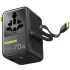 Мережевий універсальний перехідник Baseus CG11 70W with retractable cable (2USB-A/3C/1Socket) (E0307E) – Cosmic Black. Фото 3 з 3