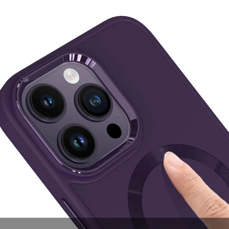 TPU чехол Bonbon с металлическими кнопками та MagSafe на Apple iPhone 16 Pro – Фиолетовый / Dark Purple. Фото 9 из 19