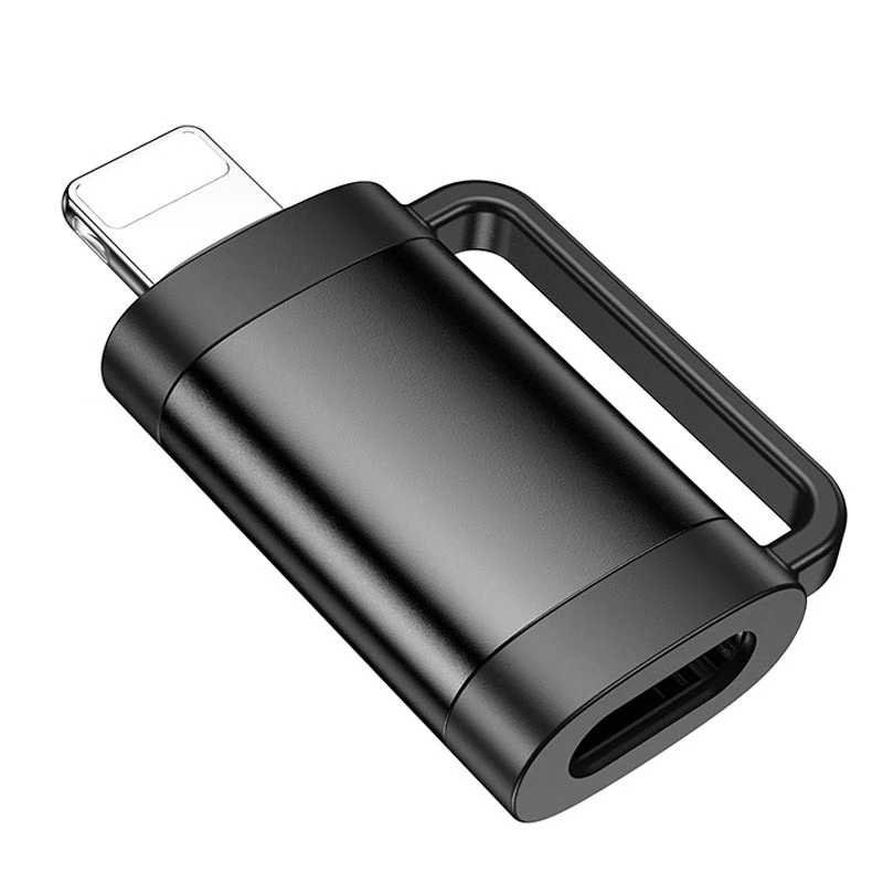 Перехідник Hoco UA31B OTG Lightning male to Type-C female – Black. Фото 3 з 5