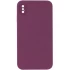 Чехол Silicone Case Square L с защитой камеры для Apple iPhone XS (5.8") – Бордовый / Maroon. Фото 1 из 3