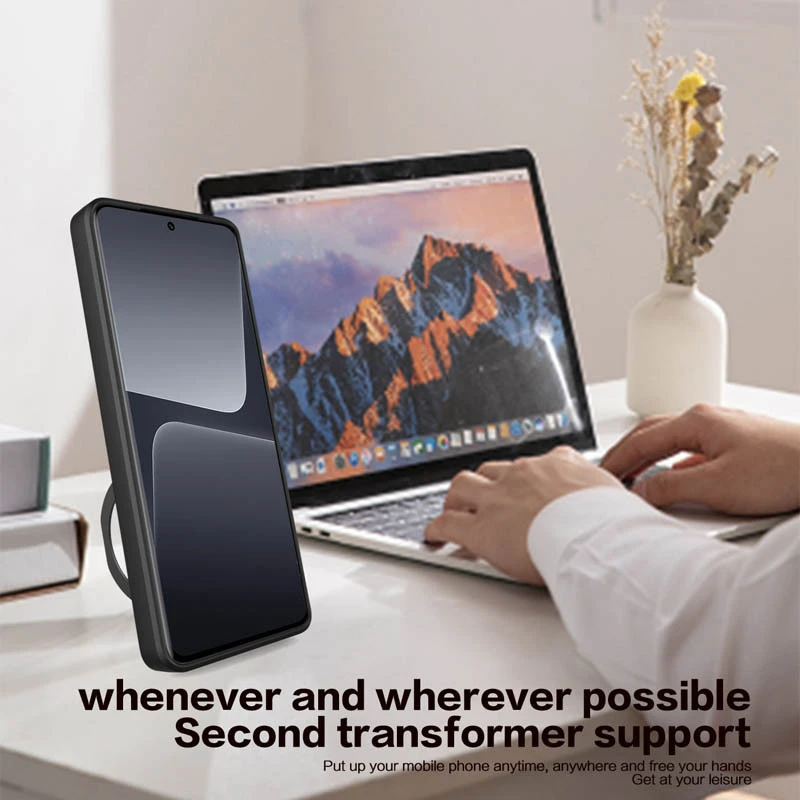 Ударопрочный чехол Bracket Ringstand с защитной шторкой для камеры для Xiaomi Redmi Note 13 5G – Purple. Фото 6 из 7