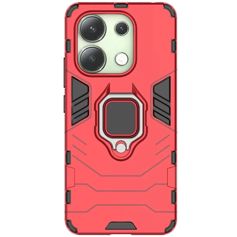 Протиударний чохол Transformer з кільцем на Xiaomi Redmi Note 13 4G – Червоний / Dante Red. Фото 2 з 6