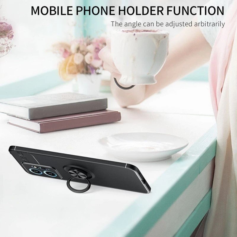 Чехол Deen ColorRing с кольцом для Xiaomi Redmi Note 12 4G – Черный / Черный. Фото 4 из 7