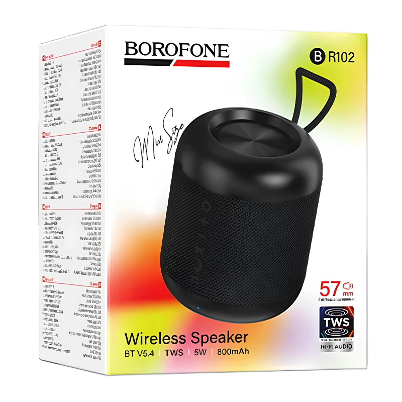 Bluetooth Колонка Borofone BR102 Gratificado sports – Чорний / Obsidian Black. Фото 4 з 4