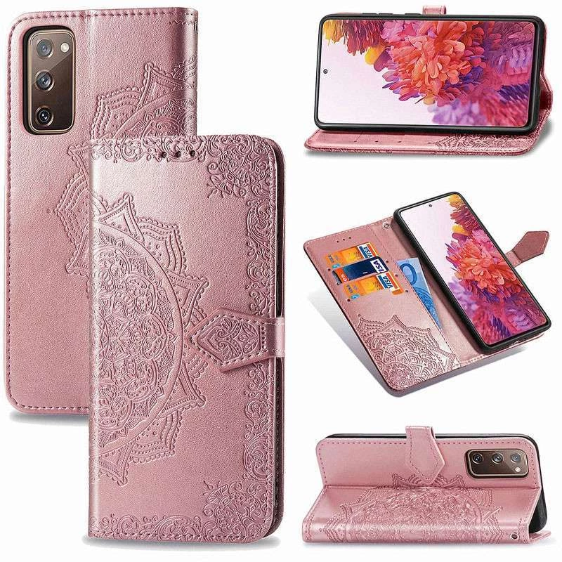 Шкіряний чохол-книжка Art Case з візитницею для Samsung Galaxy S20 FE – Рожевий. Фото 6 з 7