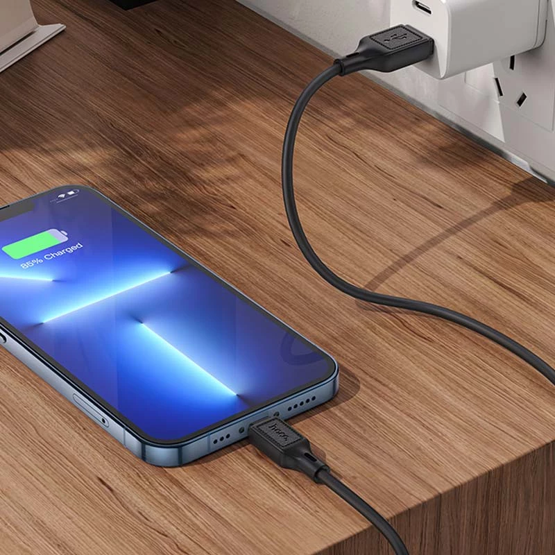 Дата кабель Hoco X90 Cool silicone USB to Lightning (1m) – Black. Фото 5 з 6