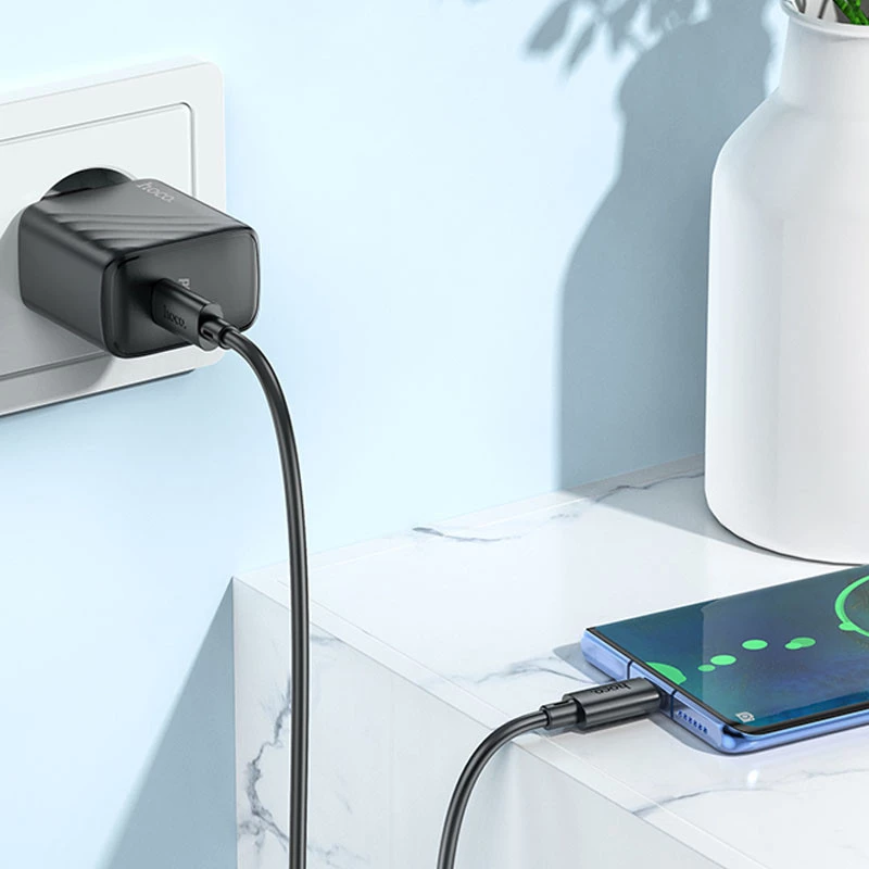 СЗУ Hoco CS22A Value PD30W + Type-C to Type-C – Black. Фото 4 из 6