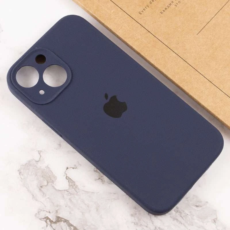 Чехол Silicone Case с защитой камеры для Apple iPhone 14 (6.1") – Темно-синий / Midnight blue. Фото 4 из 4