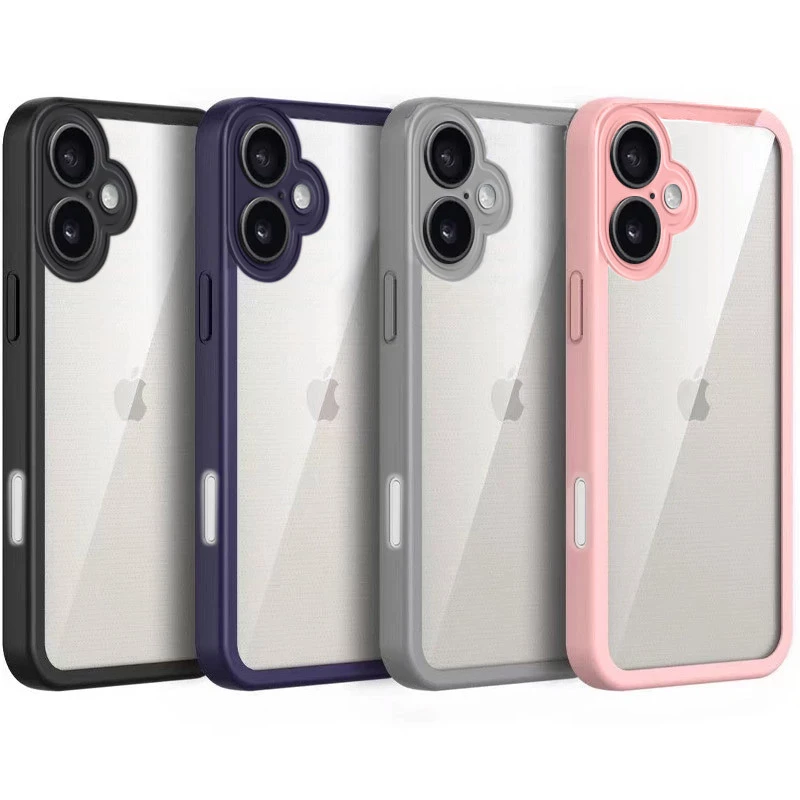 Прозорий силіконовий чохол з кольоровою на окантовкою на Apple iPhone 16 фото 2 з 2