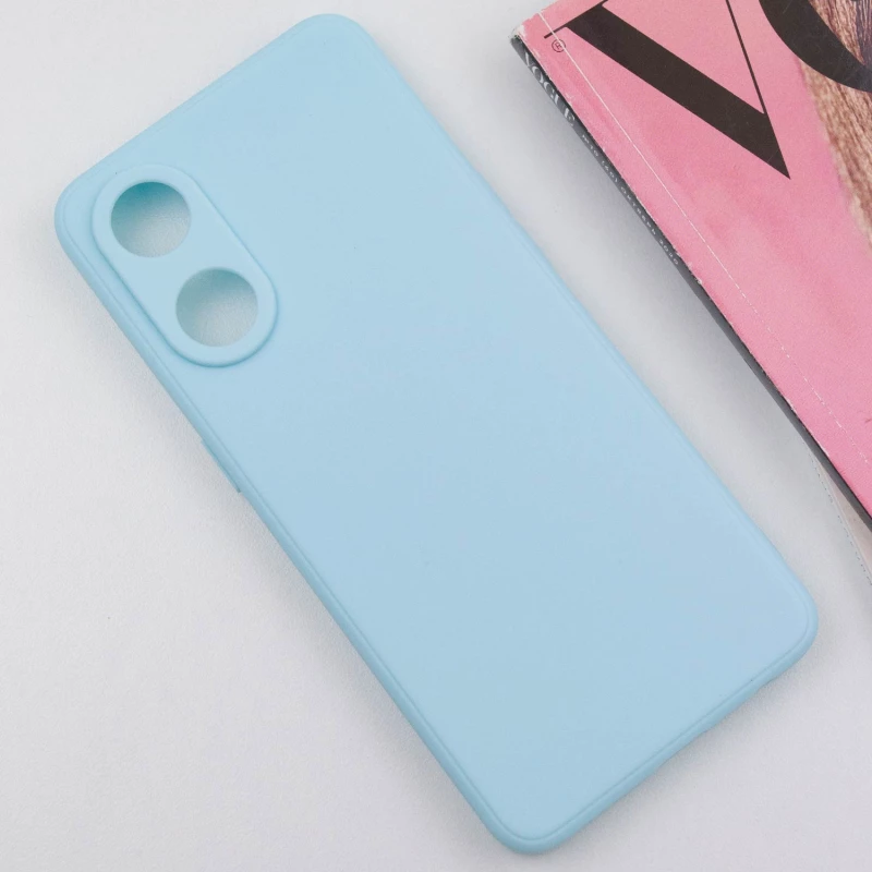 Цветной силиконовый чехол с защитой камеры для Oppo Reno 8T 4G – Бирюзовый / Turquoise. Фото 3 из 9