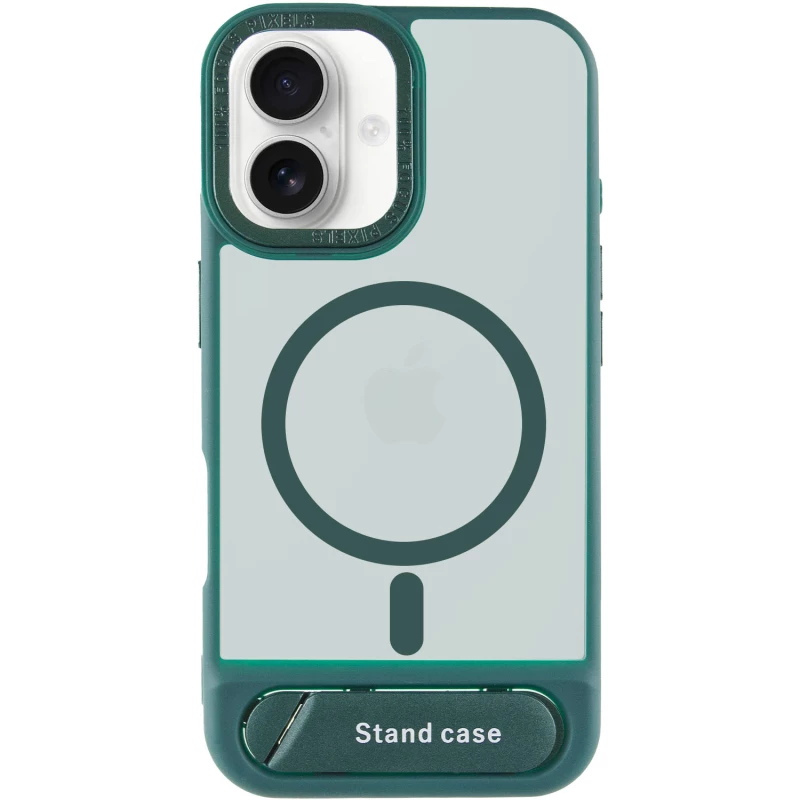 TPU+PC чохол Stand case для Apple iPhone 16 – Green. Фото 3 з 7