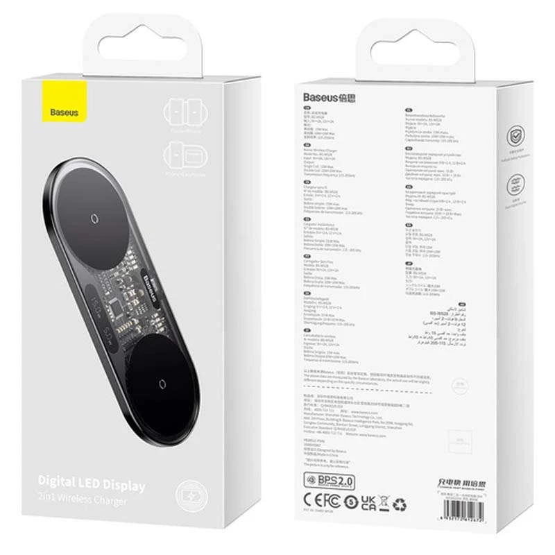 БЗУ Baseus Digital LED Display 2in1 20W Universal version (WXSX010101) – Black. Фото 6 з 8
