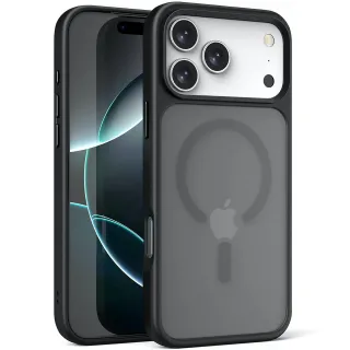TPU+PC чехол Metal Buttons with Magnetic Fit для Apple iPhone 17 (6.3") — Черный / Black