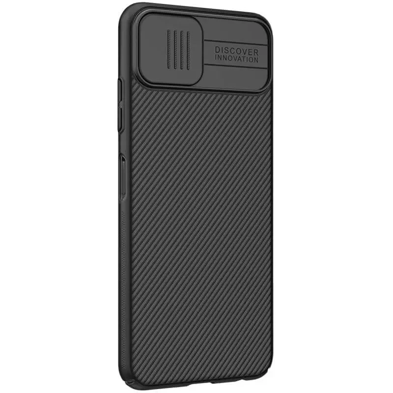 Карбоновая накладка Nillkin со шторкой для камеры для Samsung Galaxy A22 5G – Черный / Black. Фото 3 из 6
