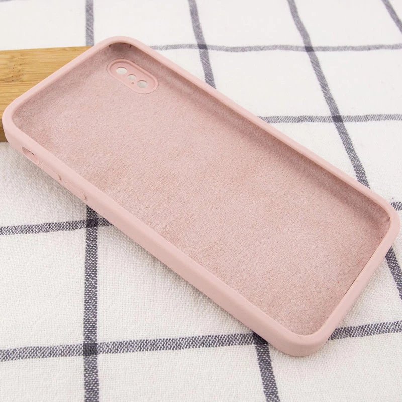 Чехол Silicone Case Square L с защитой камеры для Apple iPhone X (5.8") – Розовый / Pink Sand. Фото 3 из 3