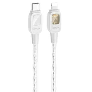 Дата кабель Hoco U124 Stone silicone power-off Type-C to Lightning фото 1 з 6