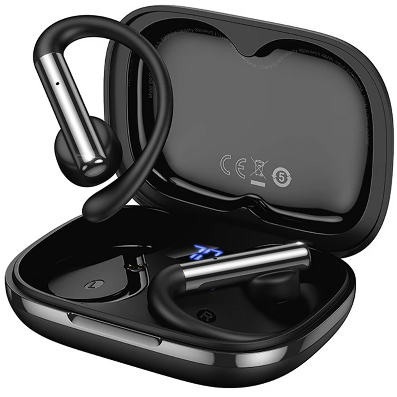 Бездротові TWS навушники Hoco EW206 Mist sport – Black. Фото 1 з 4