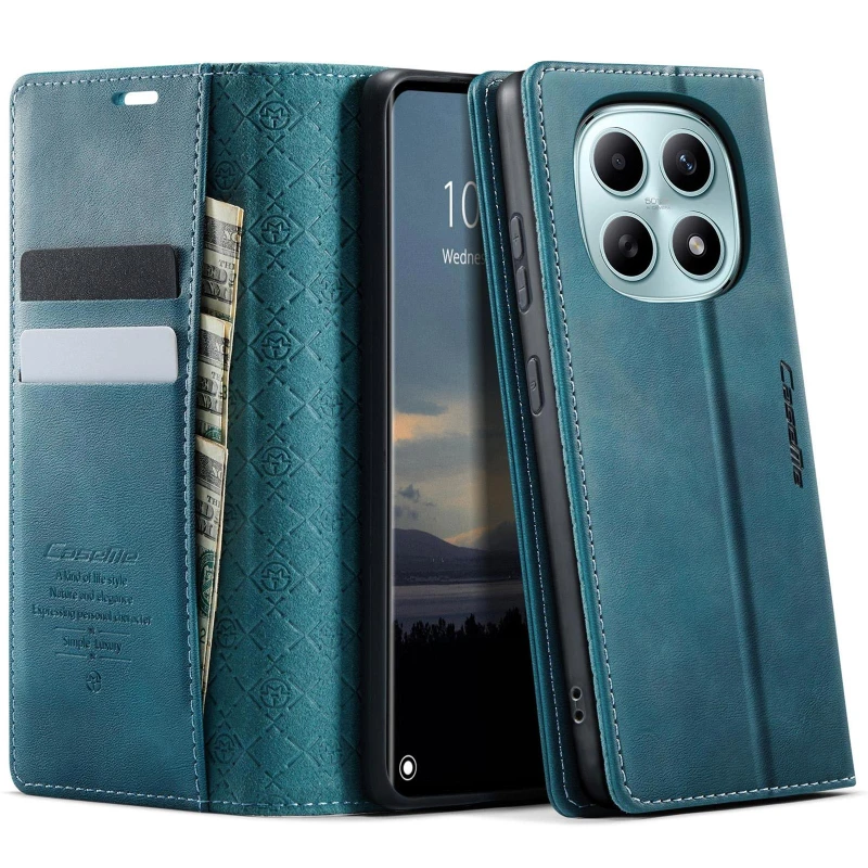 Шкіряний чохол-книжка CaseMe Velvet Matte для Xiaomi Redmi Note 15 Pro 5G – Green. Фото 2 з 5