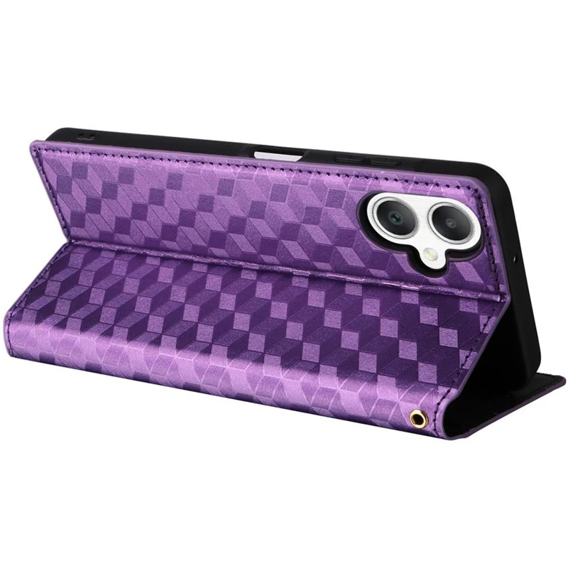 Кожаный чехол-книжка Rhombus Book для Xiaomi Redmi 15 (EU) – Purple. Фото 5 из 7