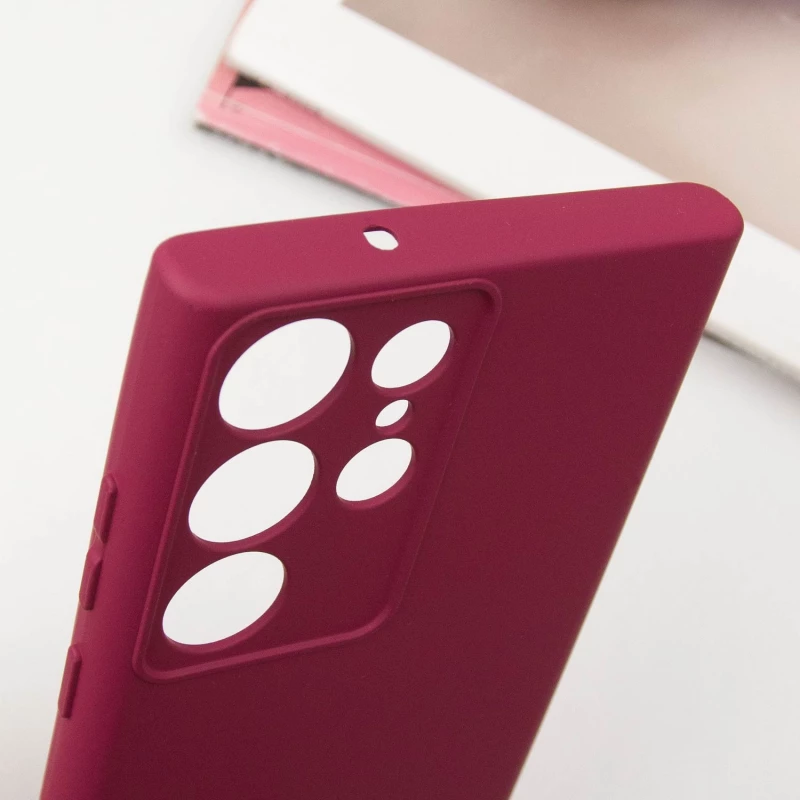 Чехол Silicone Case Lakshmi Plus с закрытой камерой для Samsung Galaxy S25 Ultra – Бордовый / Marsala. Фото 6 из 8