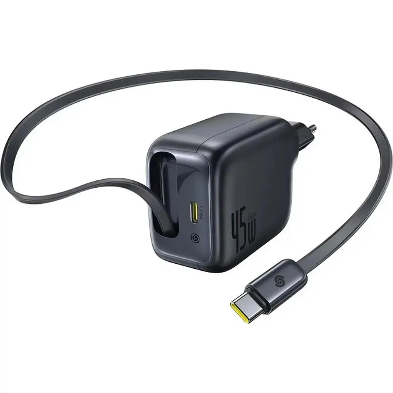 МЗП Baseus EnerCore CJ11 PD45W with retractable cable (2USB-C) (E0120G) – Cosmic Black. Фото 2 з 3