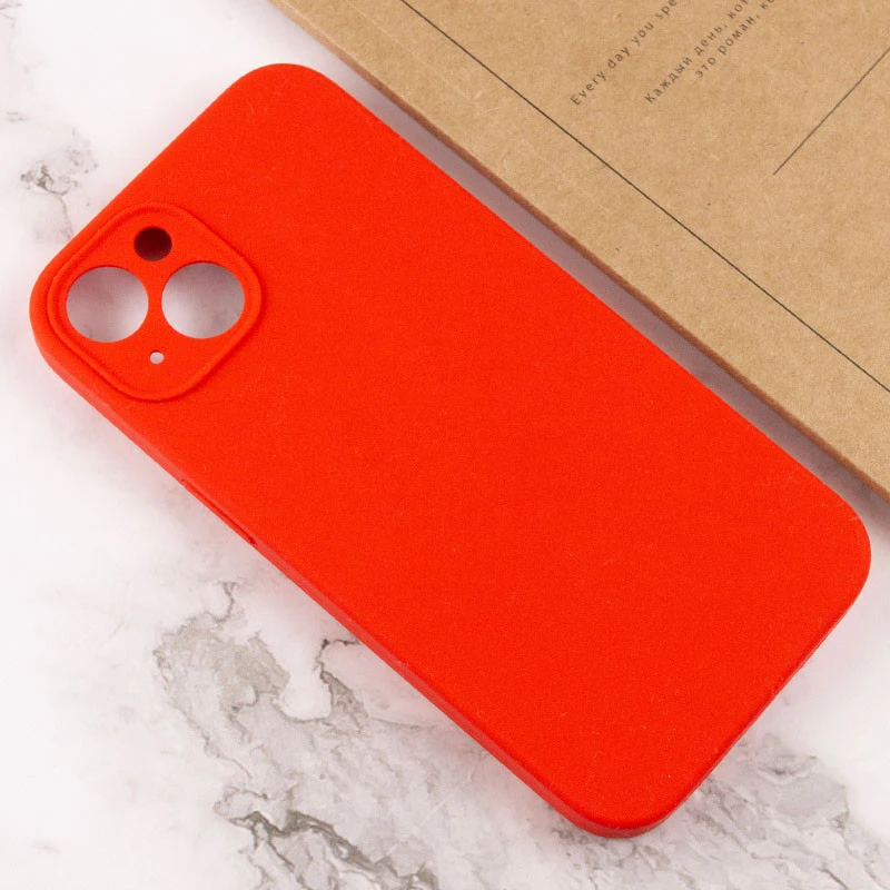 Чехол с защитой камеры Silicone Case для Apple iPhone 14 (6.1") – Красный / Red. Фото 3 из 3