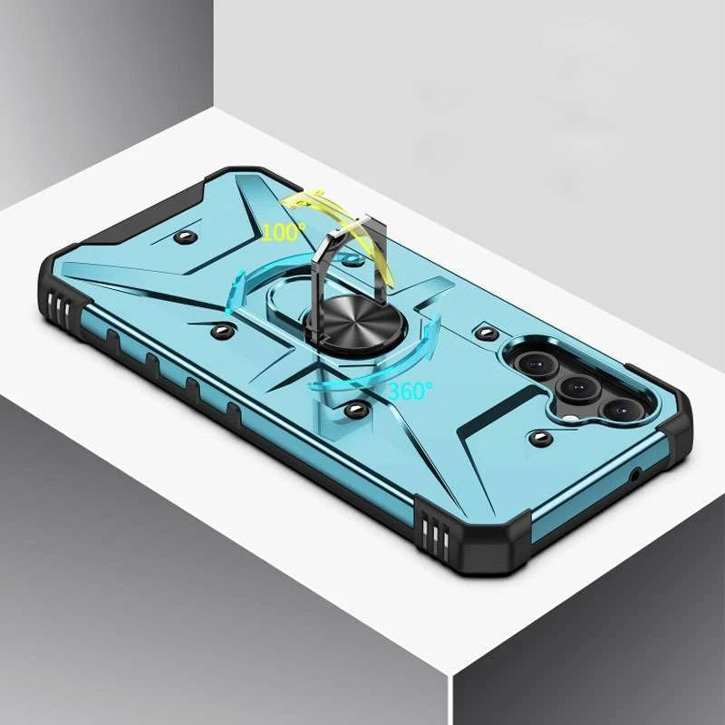 Ударостійкий чохол Pathfinder з кільцем на Samsung Galaxy A14 4G/5G – Блакитний / Light Blue. Фото 3 з 5