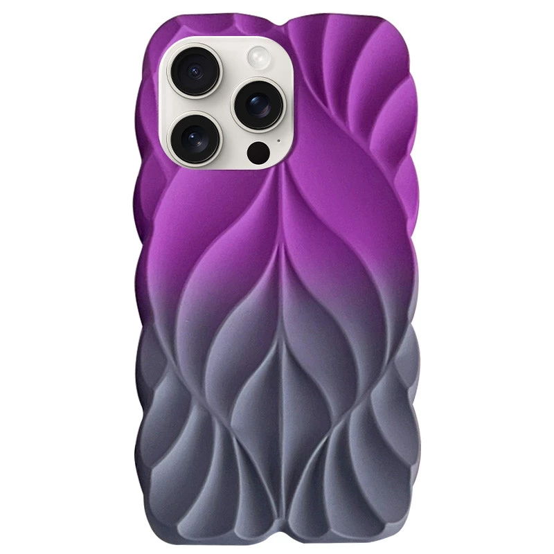 Силиконовый чехол Leaf для Apple iPhone 16 Pro – Violet / Grey. Фото 1 из 2