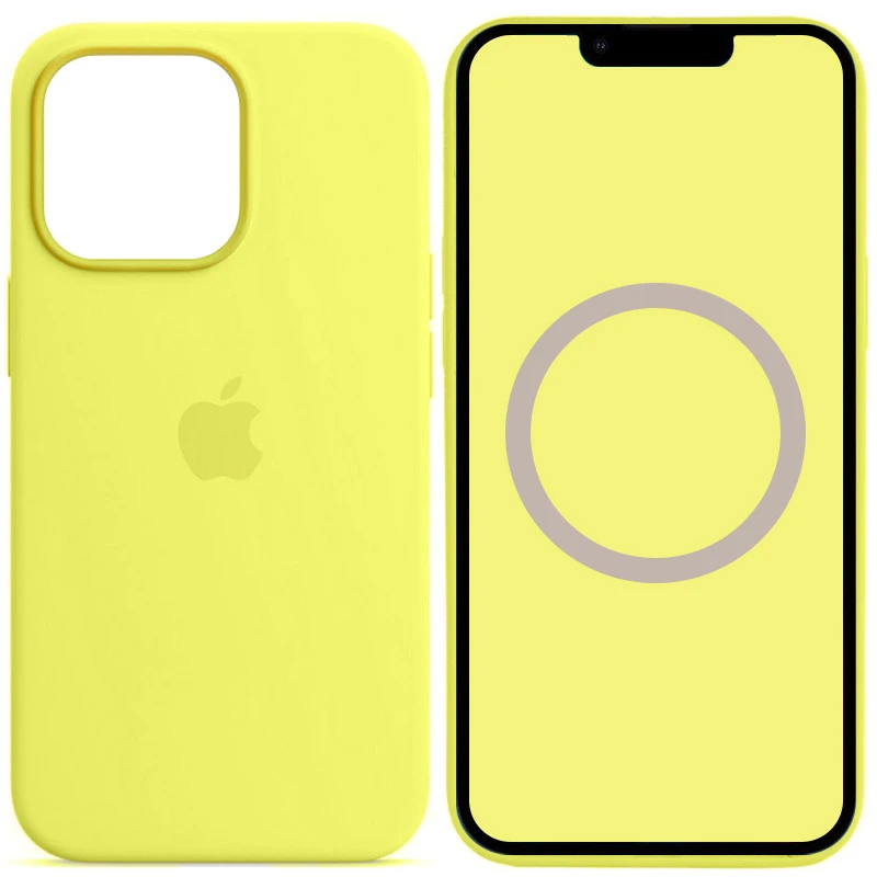 Чехол Silicone case (AAA) with Magsafe and Animation для Apple iPhone 13 Pro Max (6.7") – Желтый / Lemon Zest. Фото 1 из 3