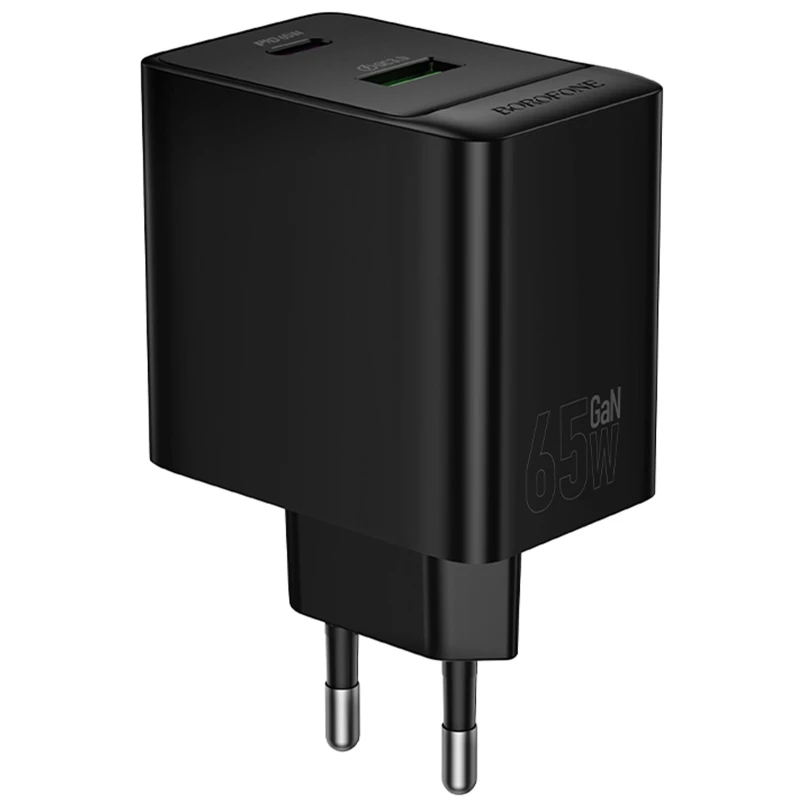 МЗП Borofone BAS17A Erudite PD65W+QC3.0 (1USB-A/1C) – Black. Фото 3 з 6