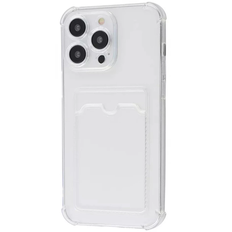 

TPU+PC чохол з відділенням для пластикових карток на Apple iPhone 13 Pro (6.1") (Clear)