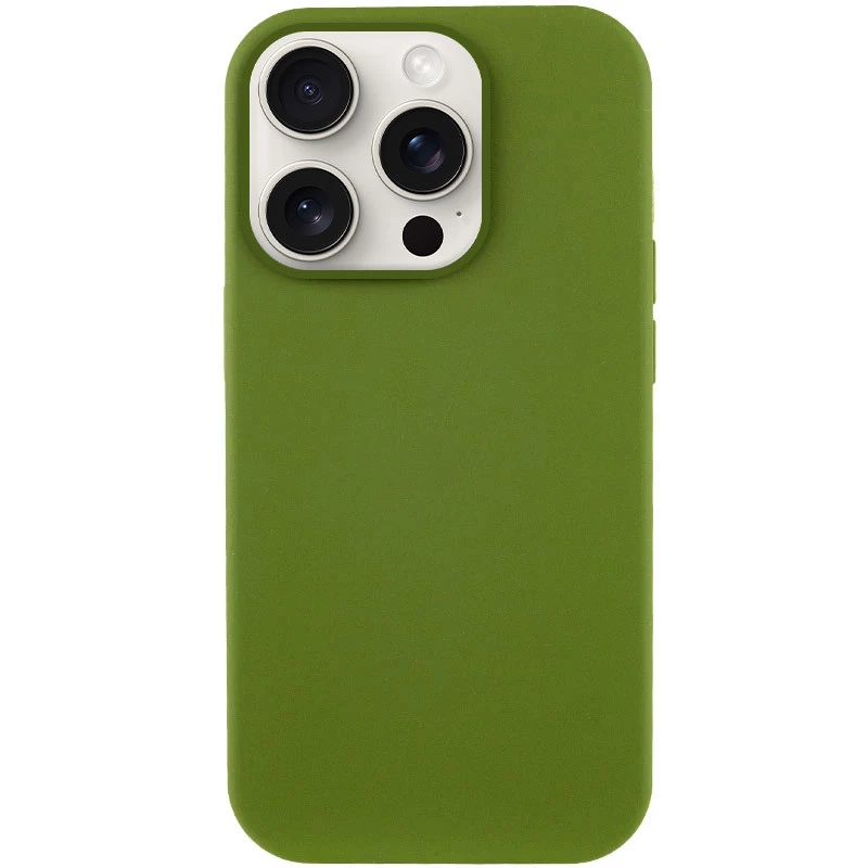 Чохол з закритим низом Silicone Case на Apple iPhone 14 Pro (6.1") – Зелений / Dark Olive. Фото 2 з 8