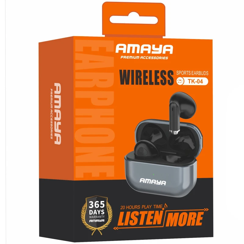 Бездротові TWS навушники Amaya TK04 Gaming – Black. Фото 2 з 2